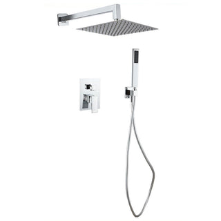 Set doccia quadrato miscelatore 2 vie soffione doccetta staffa flessibile