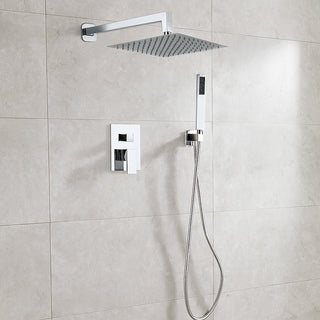 Set doccia quadrato miscelatore 2 vie soffione doccetta staffa flessibile