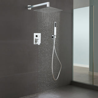 Set doccia quadrato miscelatore 2 vie soffione doccetta staffa flessibile