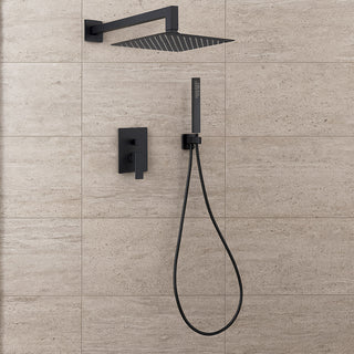 Set doccia quadrato miscelatore 2 vie soffione doccetta staffa flessibile