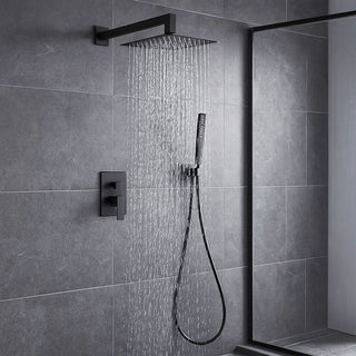 Set doccia quadrato miscelatore 2 vie soffione doccetta staffa flessibile