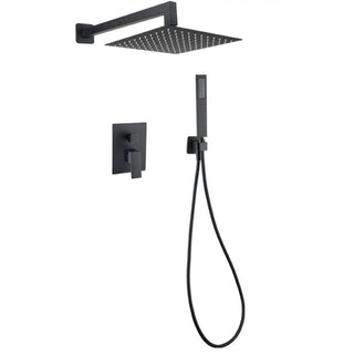 Set doccia quadrato miscelatore 2 vie soffione doccetta staffa flessibile