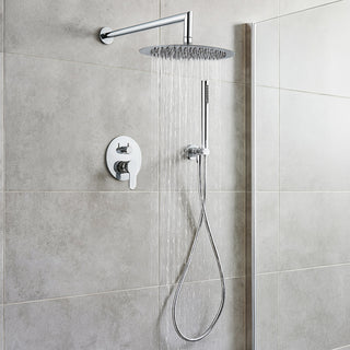 Set doccia tondo miscelatore 2 vie soffione doccetta staffa flessibile