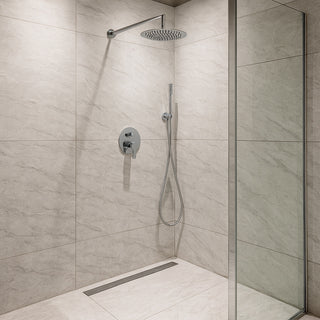 Set doccia tondo miscelatore 2 vie soffione doccetta staffa flessibile