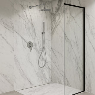 Set doccia tondo miscelatore 2 vie soffione doccetta staffa flessibile