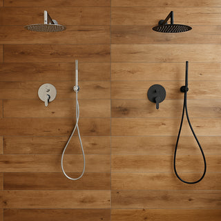 Set doccia tondo miscelatore 2 vie soffione doccetta staffa flessibile