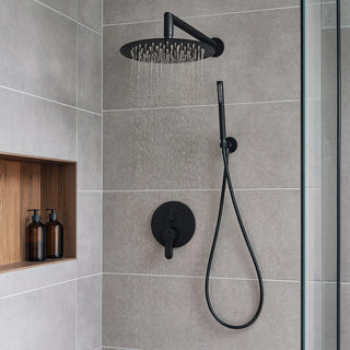 Set doccia tondo miscelatore 2 vie soffione doccetta staffa flessibile