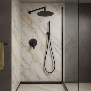 Set doccia tondo miscelatore 2 vie soffione doccetta staffa flessibile