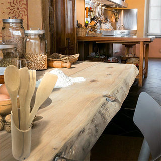 Set di 4 mestoli in legno paletta cucchiaio spatola obliqua forchetta