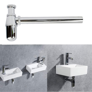 Sifone bottiglia ¼ cromato tubo di scarico sotto lavabo cromato lucido