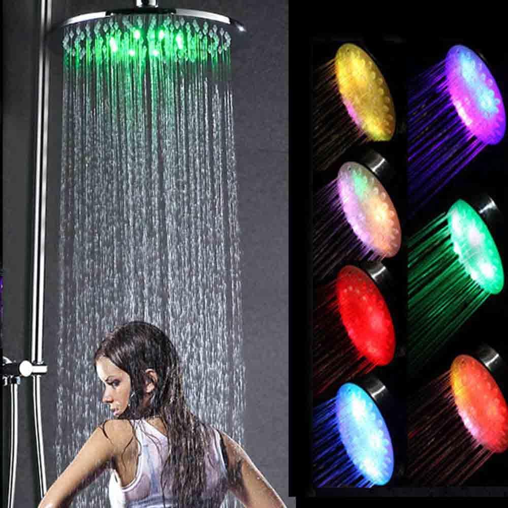 Soffione doccia con led rgb rotondo Ø 22 cm per cromoterapia doccia emozionale doccetta multicolore