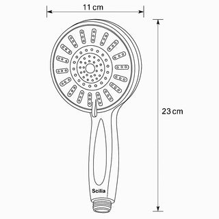 Soffione doccia con tubo flessibile da 1,8 metri e supporto vari getti