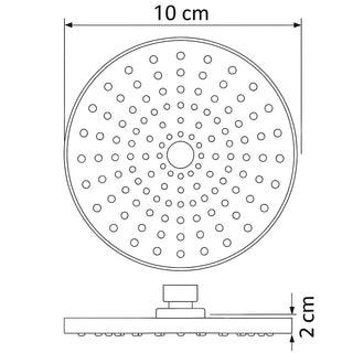 Soffione doccia tondo Ø10 cm attacco ½ effetto pioggia