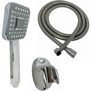 Soffione con tubo flessibile da 1,8MT multi getto supporto per muro