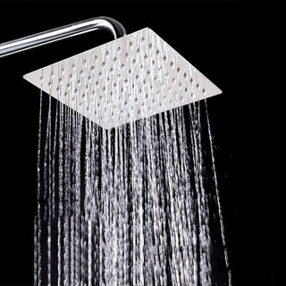 Soffione per doccia slim quadrato 30x30cm effetto pioggia cromato 1/2"