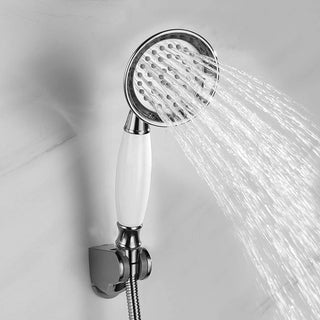 Soffione doccia stile retrò in abs lucido con attacco 1/2" bianco