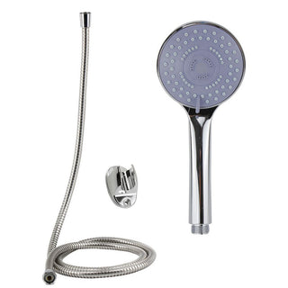 Soffione doccia grigio multigetto flessibile staffetta cromato lucido