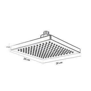 Soffione doccia con led rgb 20X20 cm per cromoterapia argento
