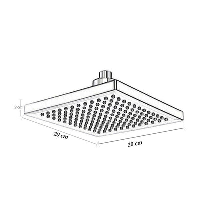 Soffione doccia con led rgb 20X20 cm per cromoterapia doccia emozionale doccetta multicolore argento