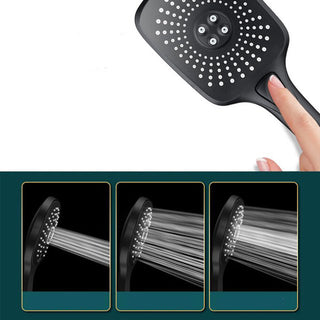 Soffione multigetto nero in abs con filtro anticalcare attacco 1/2"