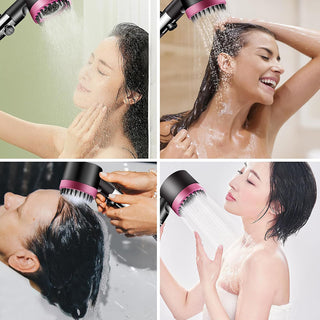 Soffione doccia 4 modalità di getto setole in silicone tasto ON/OFF