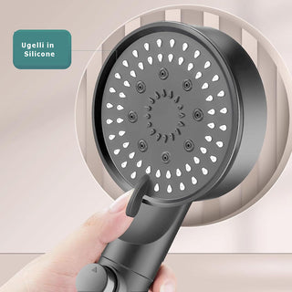 Soffione doccia 5 modalità di getto filtro anticalcare tasto ON/OFF