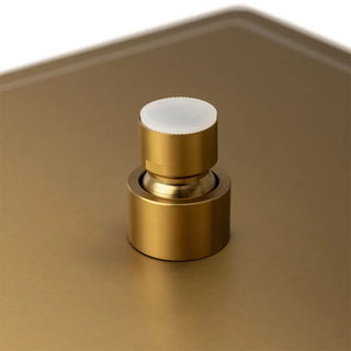 Soffione doccia ultra slim quadrato 25x25 cm oro satinato attacco ½