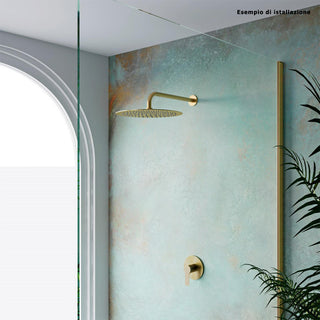 Soffione doccia ultra slim tondo Ø25 cm oro satinato attacco ½