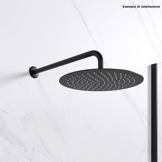 Soffione doccia ultra slim tondo Ø25 cm nero attacco ½