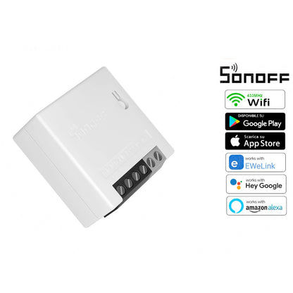 Interruttore smart intelligente SONOFF minir2 wireless wifi  con app per tablet smartphone