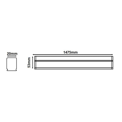 Sottopensile led plafoniera neon tubo 120 cm 24 watt reglette per mobili mensole ripiani luce fredda 6500k calda 3000k naturale 4000k