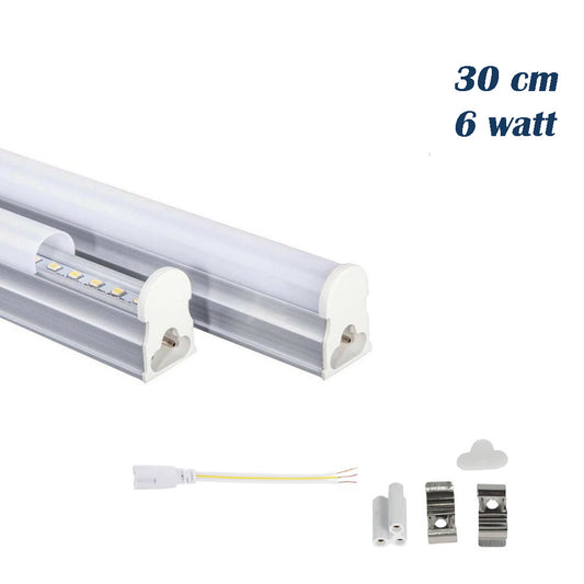 Sottopensile led plafoniera neon tubo 30 cm 6 watt reglette per mobili mensole ripiani luce fredda 6500k calda 3000k naturale 4000k