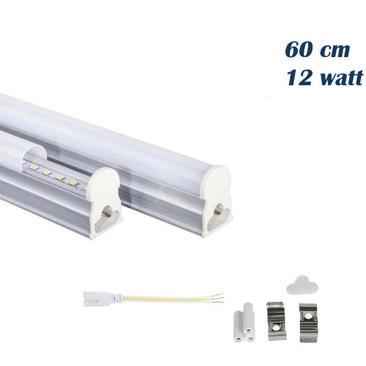 Sottopensile led plafoniera neon tubo 60 cm 12 watt reglette per mobili mensole ripiani luce fredda 6500k calda 3000k naturale 4000k