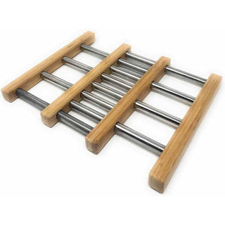 Sottopentola estensibile 22-35 cm legno e metallo per pentole e teglie