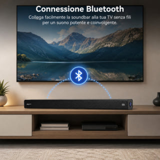 Soundbar Bluetooth 5.3 120W con Telecomando HDMI OPT AUX USB 80 cm