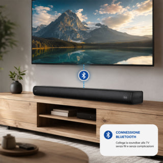 Soundbar Bluetooth 180W con Telecomando 90 cm HDMI OPT AUX