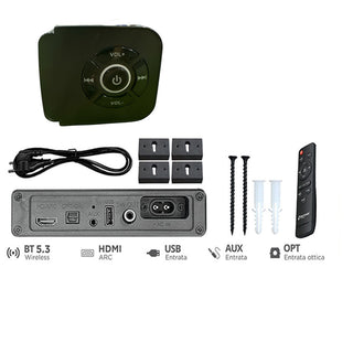Soundbar con subwoofer per tv bluetooth 240 watt 2.1CH ingresso ottico