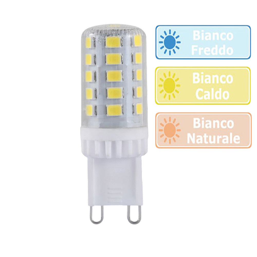 Lampadina led smd G9 4 watt trasparente illuminazione per lampadari applique plafoniera luce fredda 6500k calda 3000k naturale 4000k