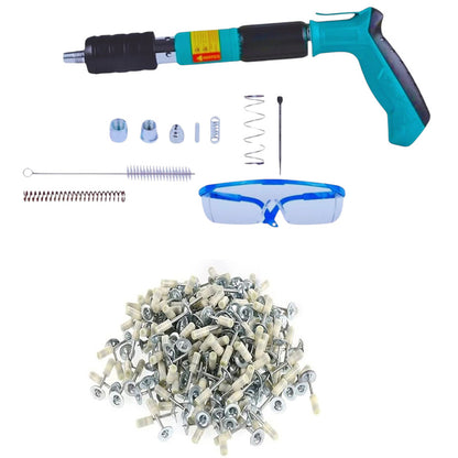 Pistola sparachiodi con 100 chiodi 40mm spara chiodi manuale per legno acciaio cemento con accessori fai da te
