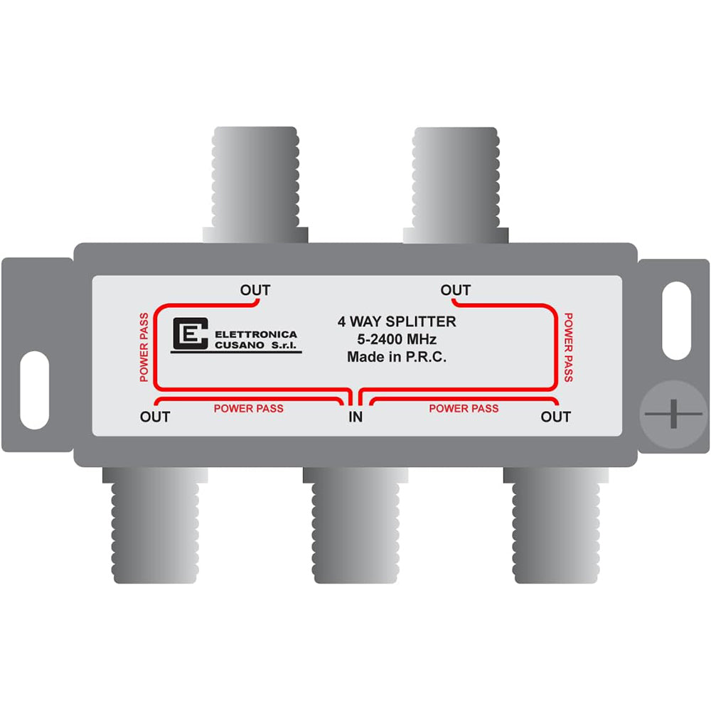 Splitter antenna coassiale 4 uscite sdoppiatore segnale tv satellite partitore