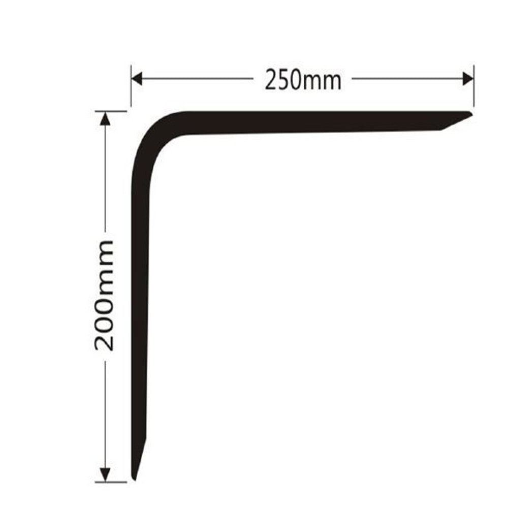 Staffe angolari 2 pezzi supporto reggimensole ad angolo retto 90 ° 250x200x30 mm per mensola mobile scaffale in acciaio bianca