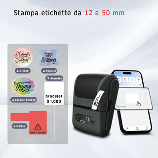 Stampante termica etichettatrice wireless portatile etichette adesive