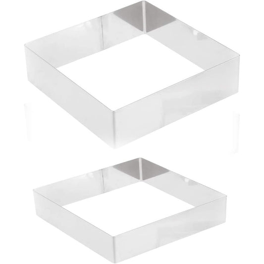 Stampo per torte anello quadrato per dolci mousse cake design 2 pezzi stampi