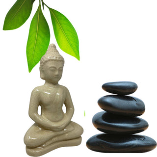 Statua buddha soprammobile casa statuetta siddharta seduto 35X18 cm