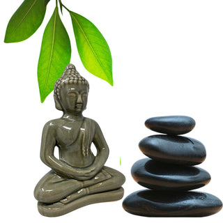 Statua buddha soprammobile casa statuetta siddharta seduto 35X18 cm