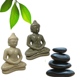 Statua buddha soprammobile casa statuetta siddharta 21X11 cm