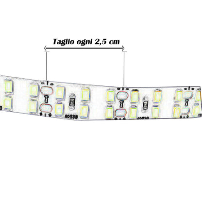 Striscia strip 2400 led 2835 24V bobina  metri 80 watt illuminazione per interni luce fredda calda naturale