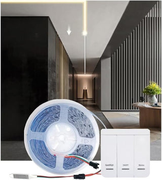 Striscia LED 600 indirizzabile 61W 24V 5m telecomando e effetti luce