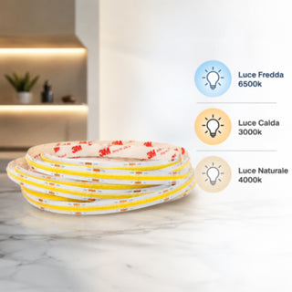 Striscia LED COB  24V 100W bobina strip 10Mt illuminazione uniforme