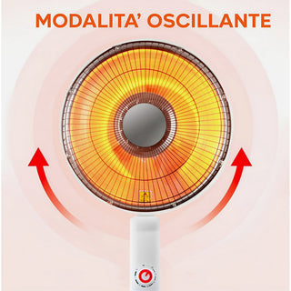 Stufa piantana regolabile carbonio oscillante 2 potenza 500/1000W